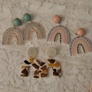 1781- 3 Pair Fashion Earrings